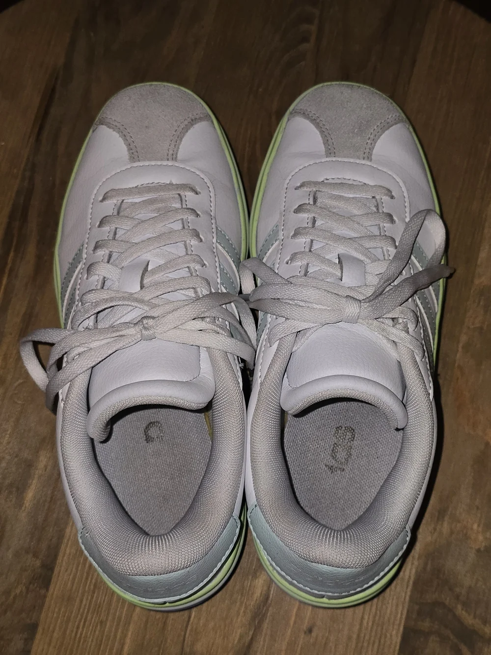 Adidas VL Court Bold Sneakers Cloud White Mint Violet 4.5Y EUC
